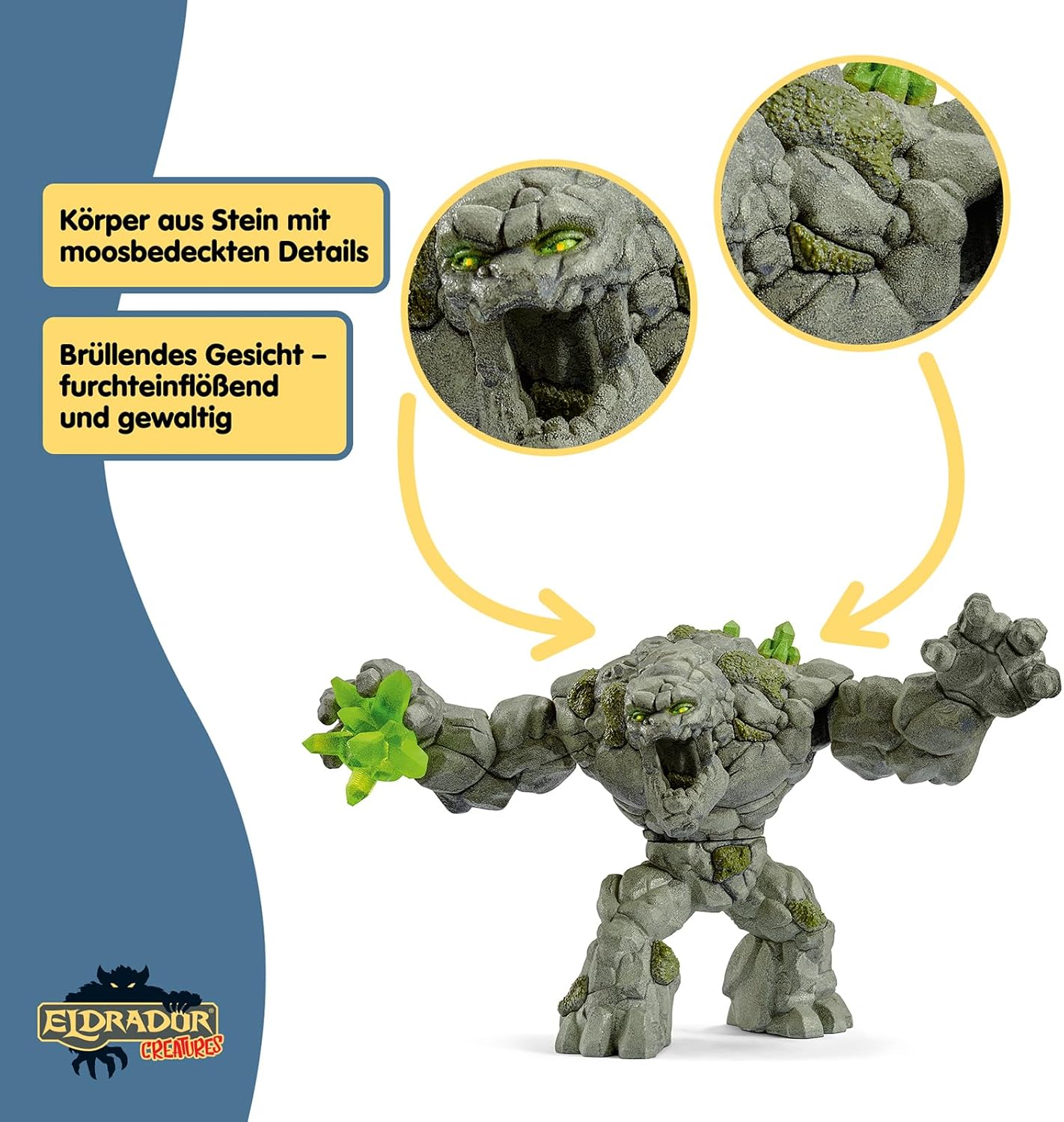 Schleich Stone Monster Figurine – 9" Tall Rotating Fantasy Creature