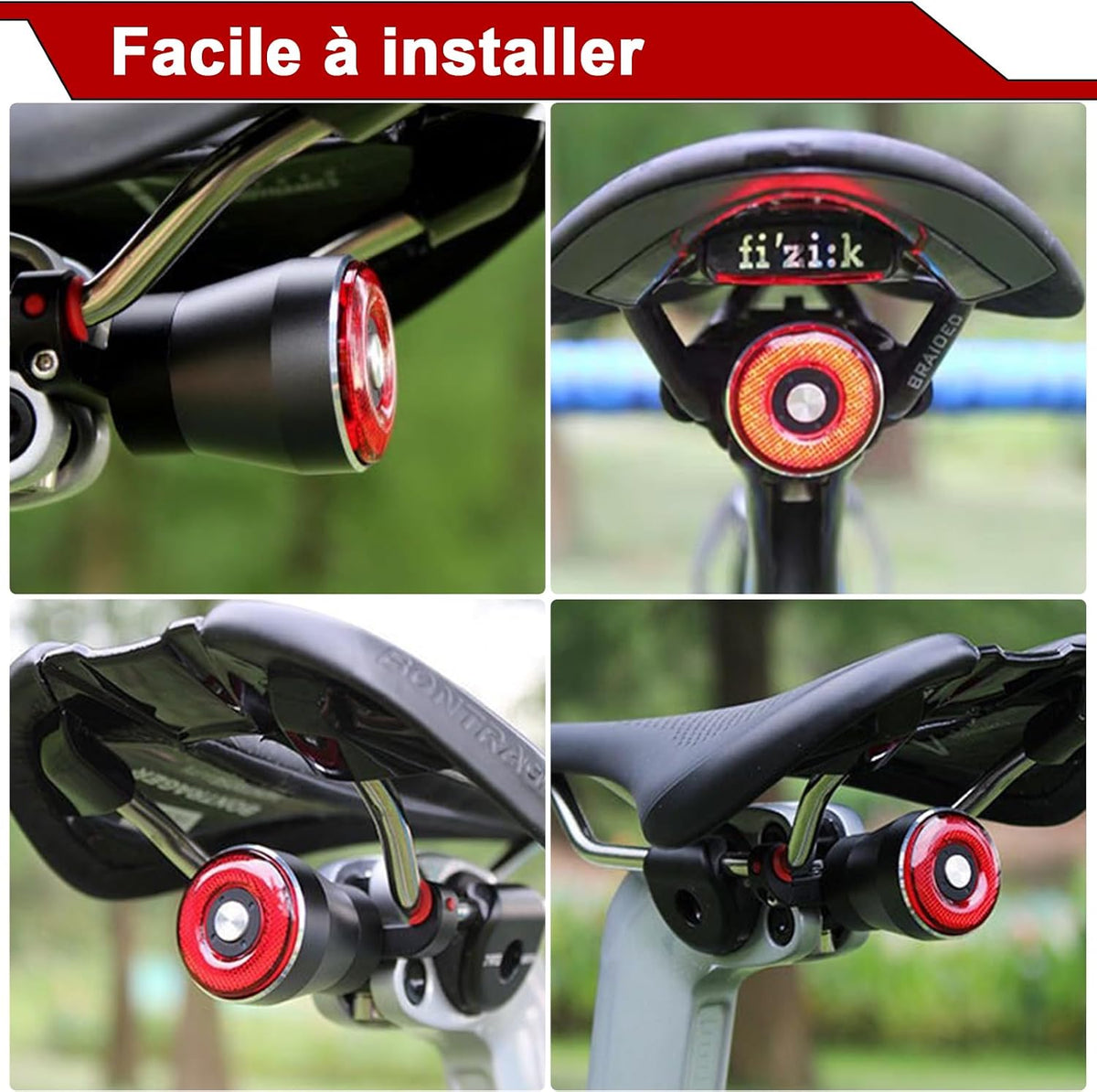 EBUYFIRE TX3749 Smart Bike Rear Light Red