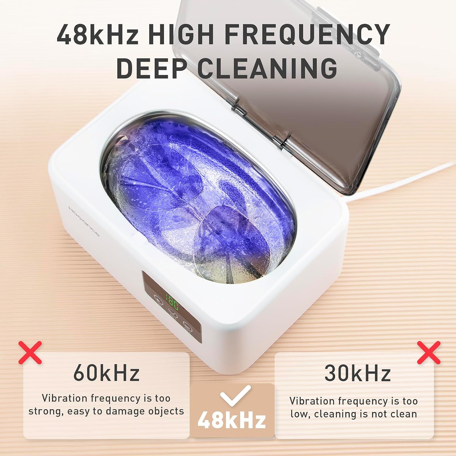Hogance SE-960-EU 48000Hz Ultrasonic Cleaner Machine 600ml