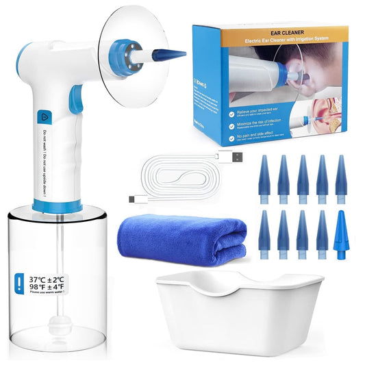 Temodu W30 Rechargeable Electric Ear Wax Removal Kit with Irrigation System and Disposable Tips