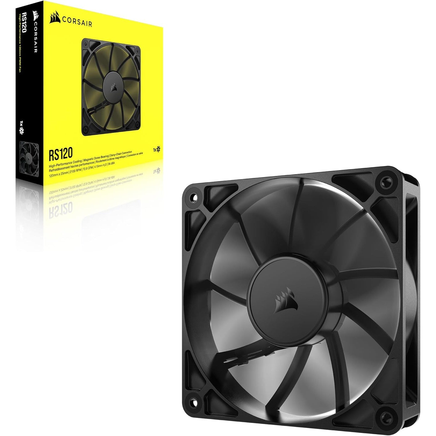 Corsair RS120 120mm PWM Low-Noise Magnetic Dome Fan