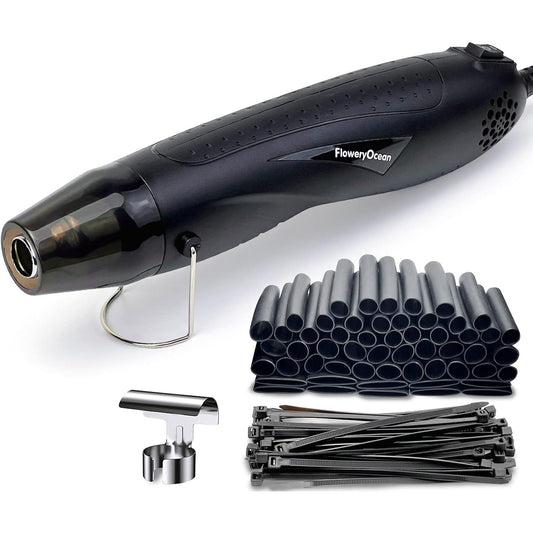 FloweryOcean 350W Mini Heat Gun Kit with 55 Shrink Tubes 4:1 Ratio