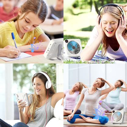 FELEMAN MPD001W Portable Wall-Mounted CD Player with Bluetooth, USB, Aux