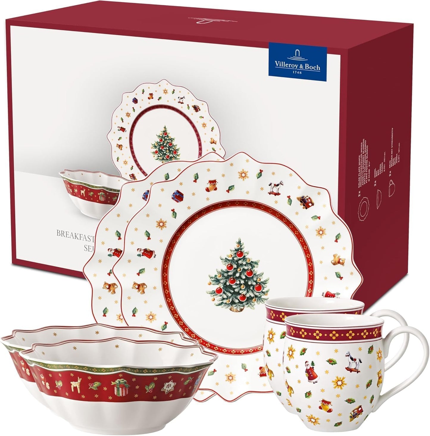 Villeroy & Boch Toy's Delight Premium Porcelain 6-Piece Festive Breakfast Set