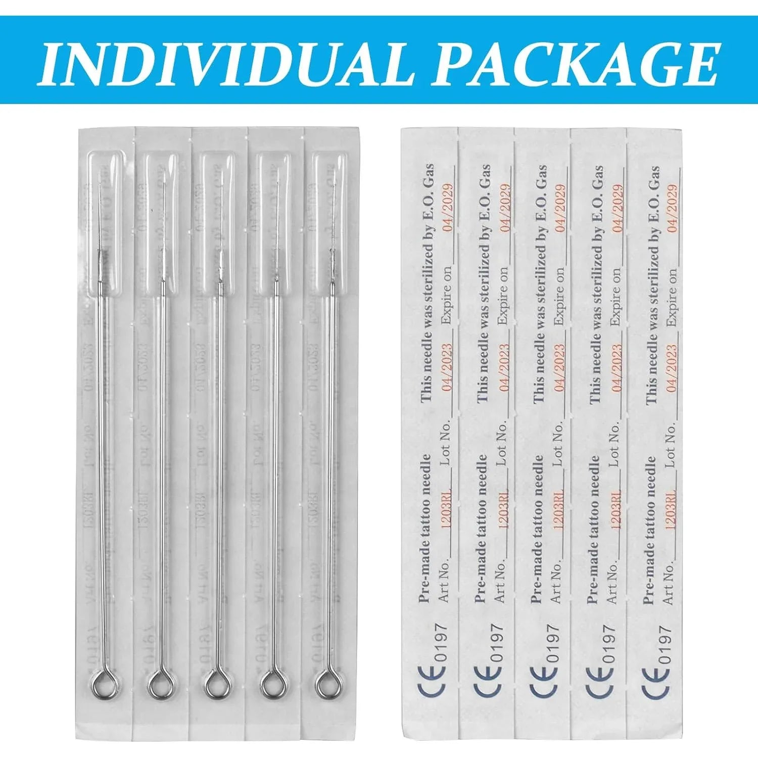 ATOMUS 100pcs Mixed Disposable Tattoo Needles – Sterile Stainless Steel Set - Gomix Brands Outlet