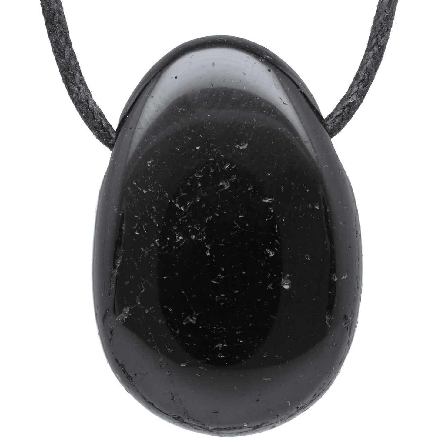 Black Tourmaline Drop Pendant with Adjustable Cotton Cord – Healing Stone
