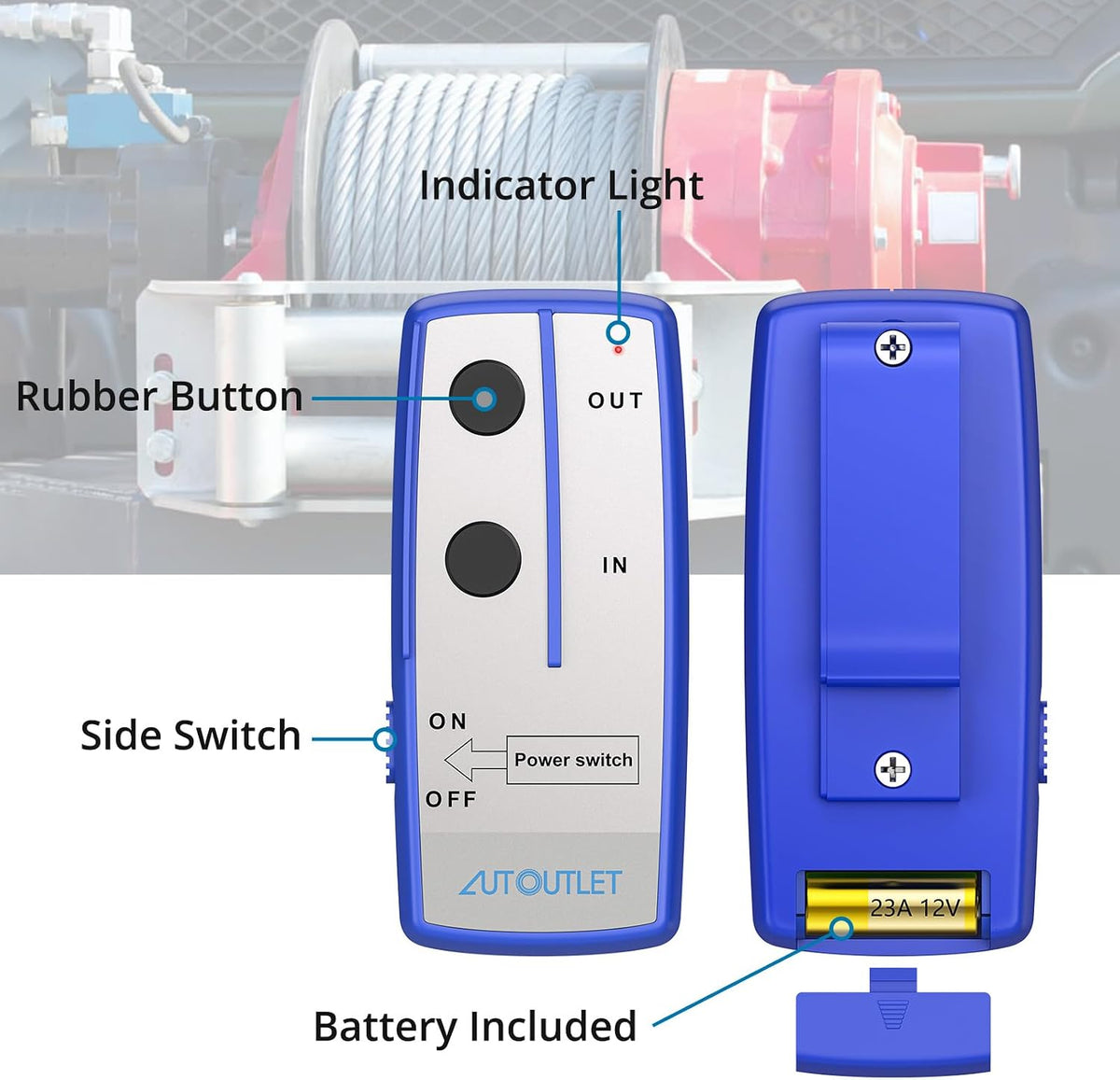 AUTOUTLET EFUAT065a Wireless Winch Remote Control Kit 2-Pack