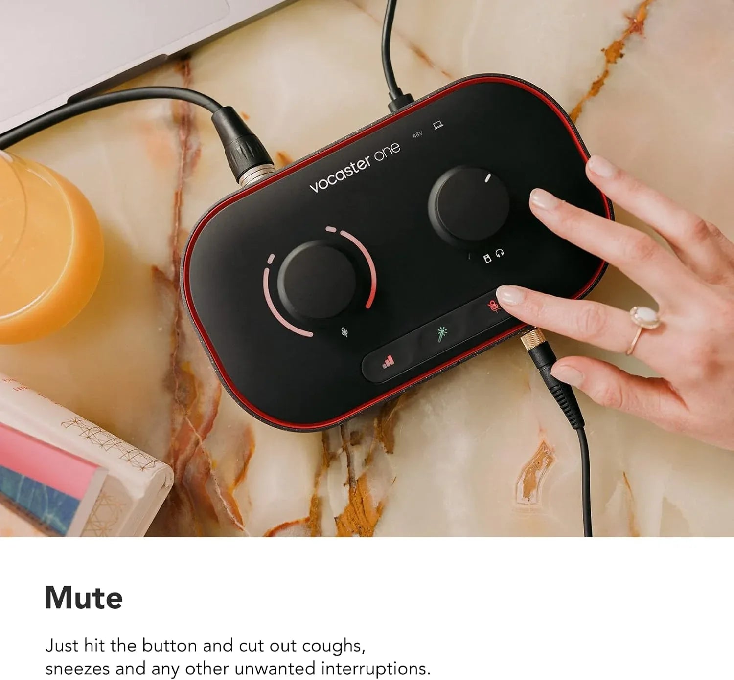Focusrite Vocaster One Compact Podcasting Interface with Auto Gain Loopback - Gomix Brands Outlet