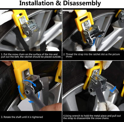 SUPTEMPO 6-Piece Universal Emergency Anti-Slip TPU Snow Chains for Car SUV Truck 165-285mm Tires