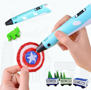 3D Printing Pen with Display and Starter PLA Filament Kit