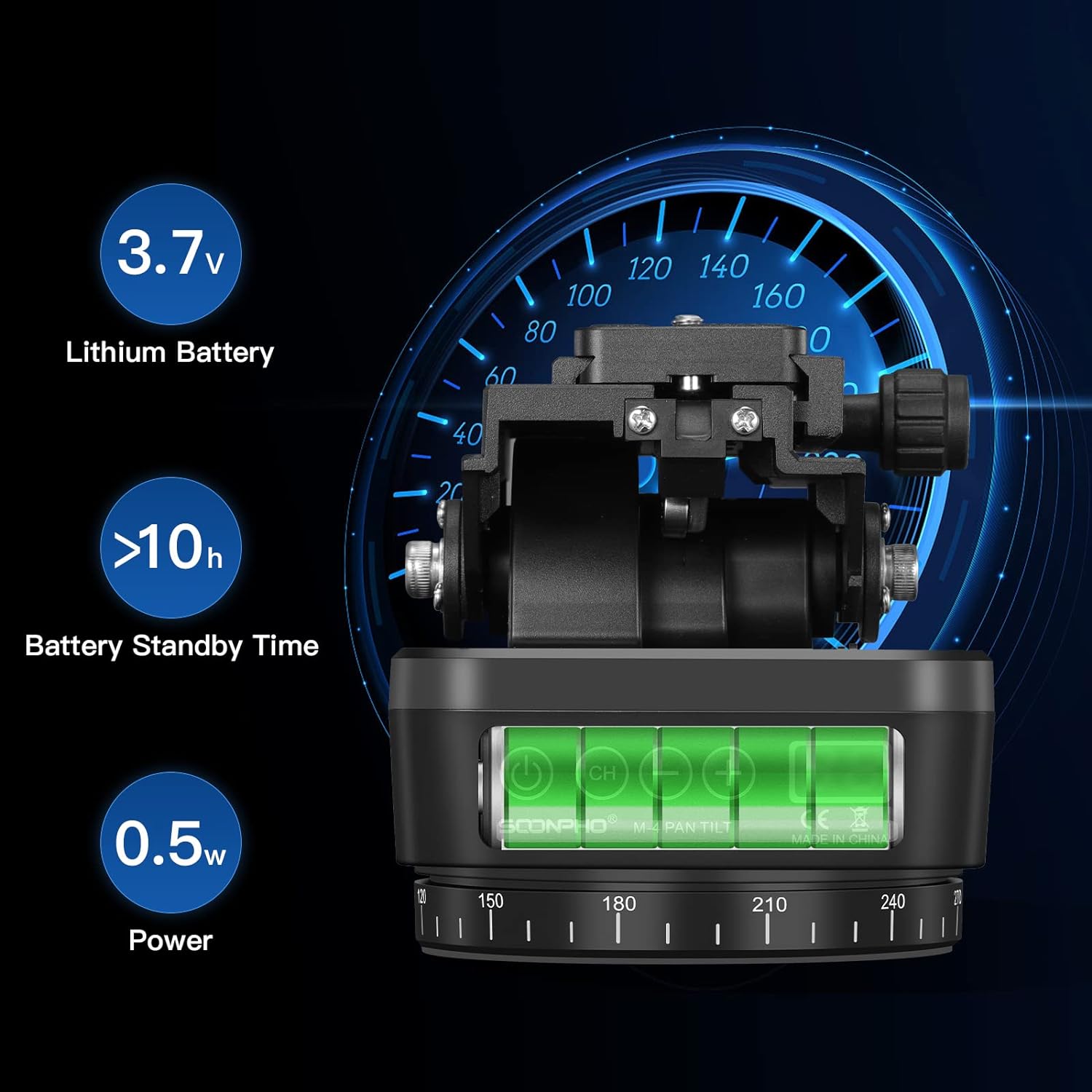 Soonpho M4 Motorized Panoramic Tripod Head with Remote for DSLR