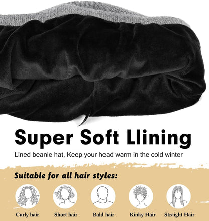 Wmcaps Plush Fleece Lined Winter Knit Beanie Hat for Men Women