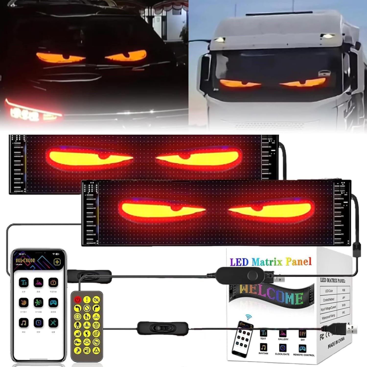CXYP Devil Eyes LED Programmable Car Light Display
