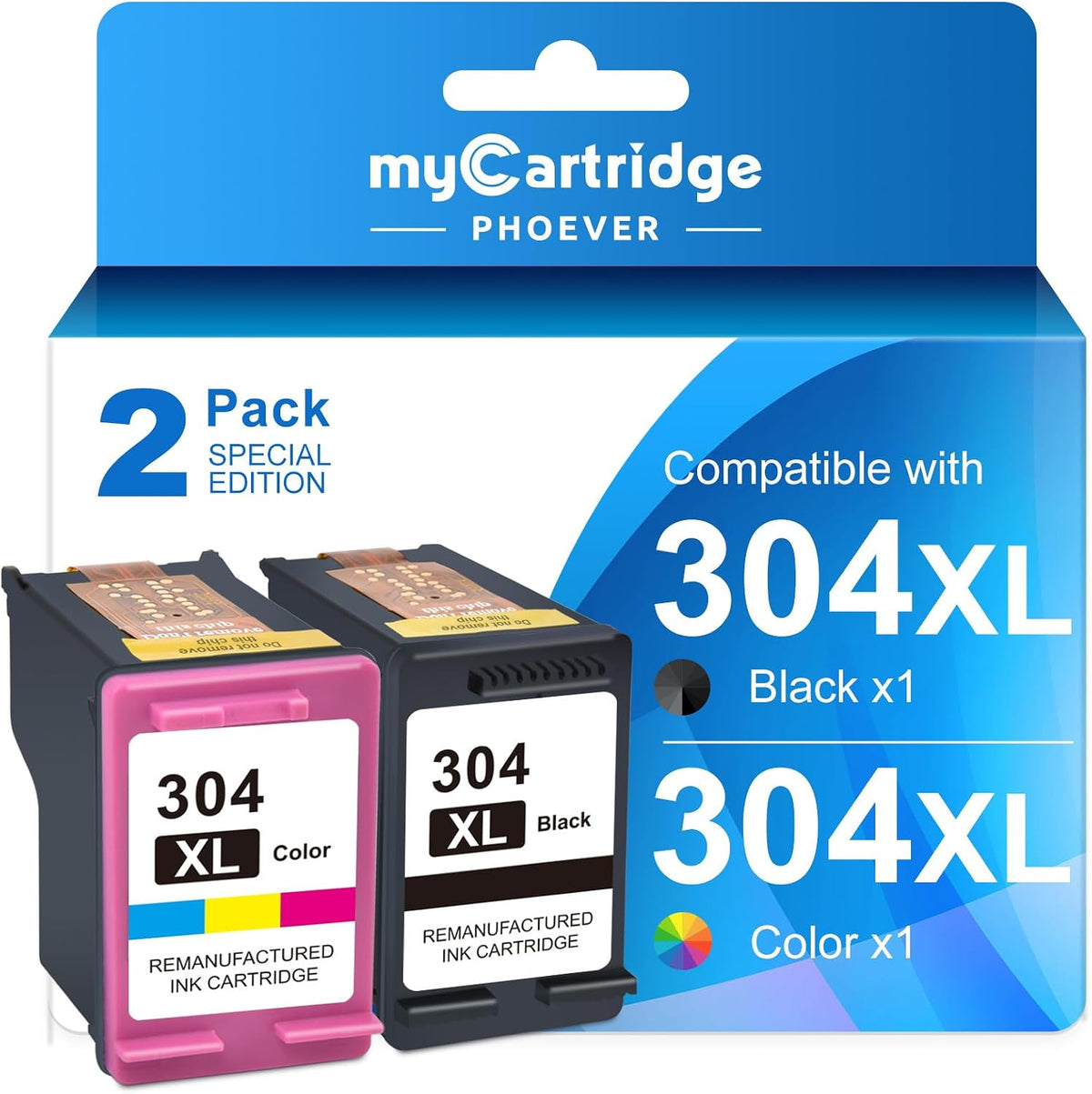 MYCARTRIDGE PHOEVER MP-304XL-2 304 XL Ink Cartridges 2-Pack
