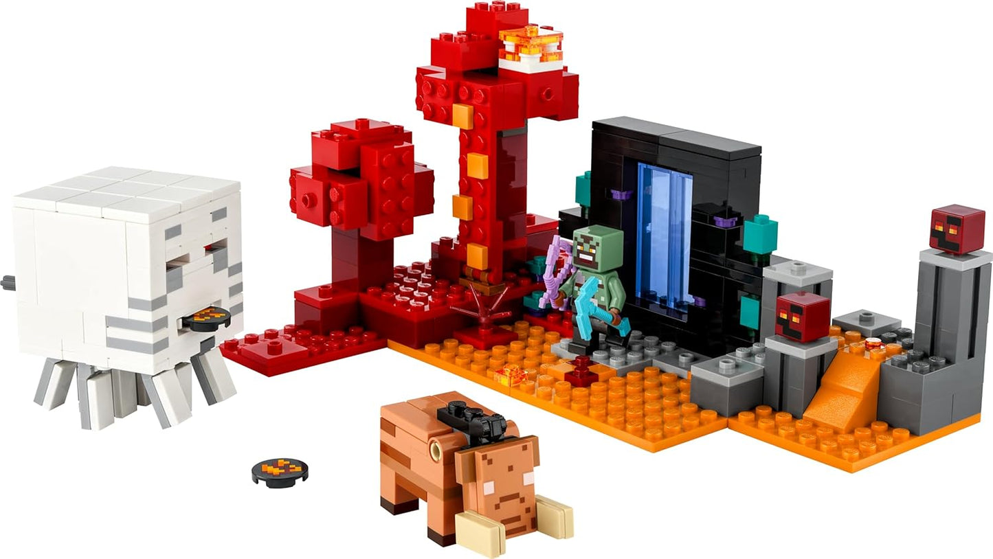 LEGO Minecraft Nether Portal Ambush Set with Orc Warrior