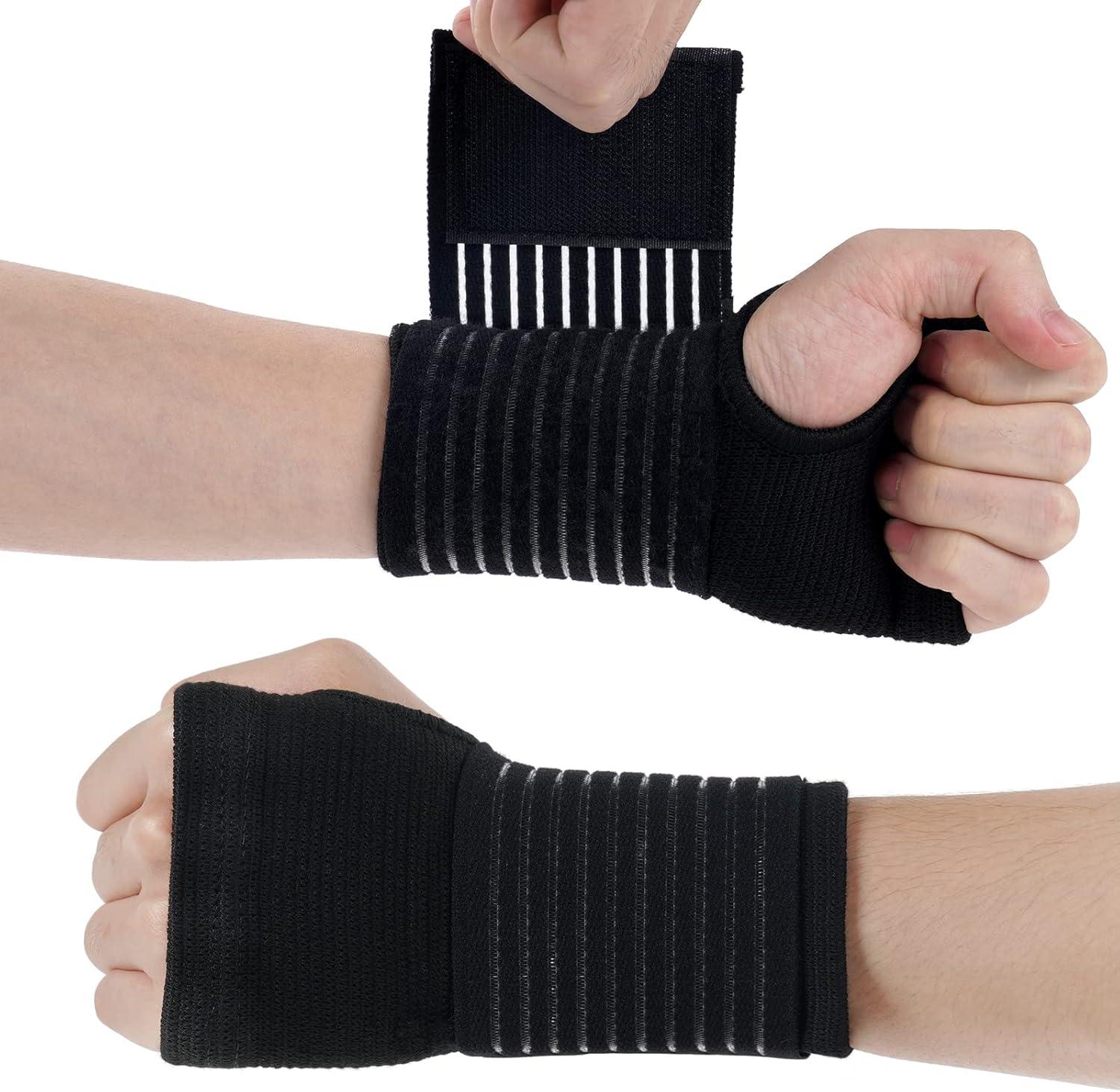 ACWOO 2-Pack Elastic Wrist Brace with Adjustable Strap – Black - Gomix Brands Outlet