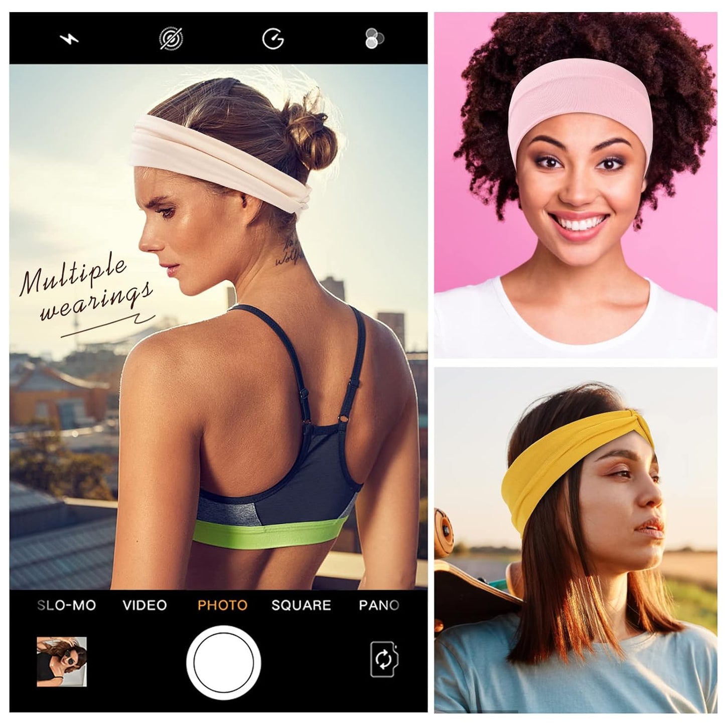 Panleding 12-Pack Stretchy Knit Sport Headbands for Women