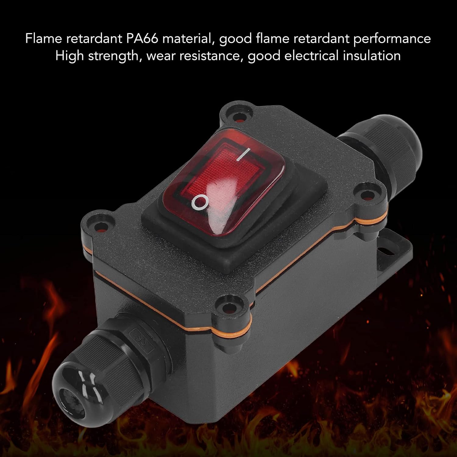 Jaerb Red Waterproof 12V 25A Inline Toggle Switch