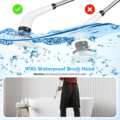 Euakee Cordless Electric Cleaning Brush with 8 Interchangeable Heads