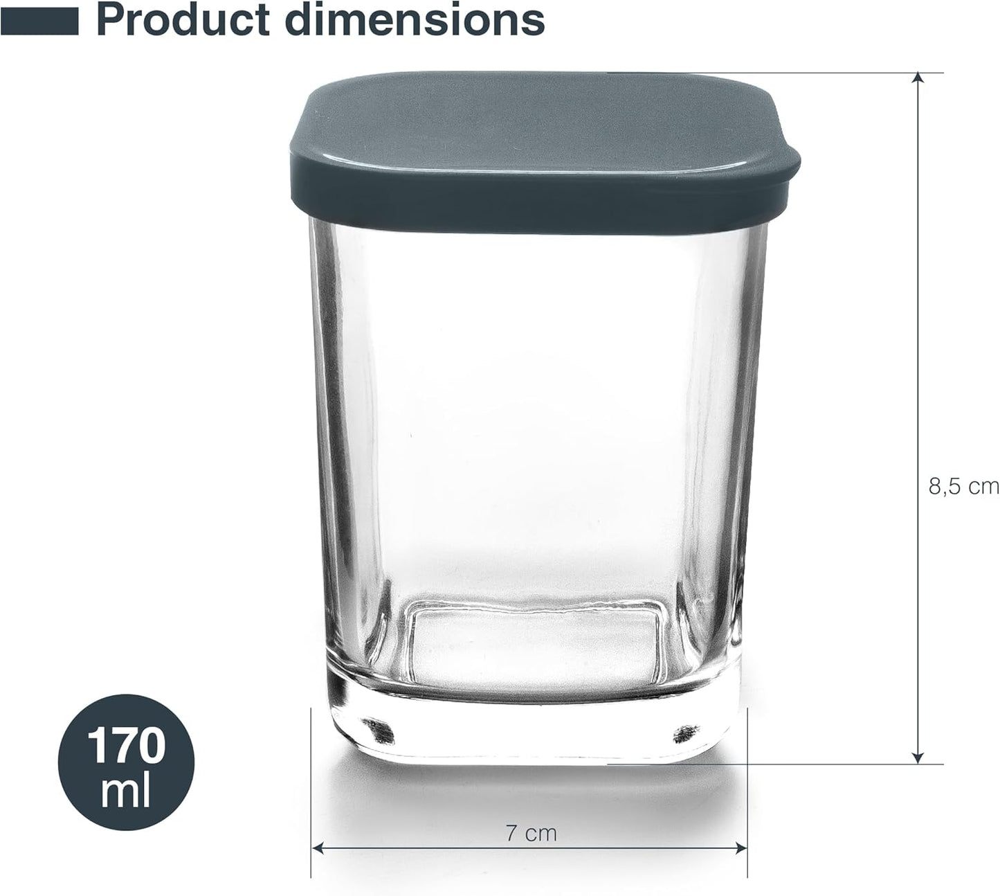 Lacor - 69438 - Yoghurt Maker, Clear Glass, 9 Pieces, Dishwasher Safe, BPA-Free, Capacity: 170 ml