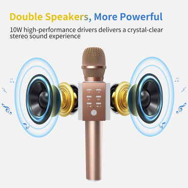 TOSING 008 Wireless Bluetooth Karaoke Mic with 10W Stereo Speakers