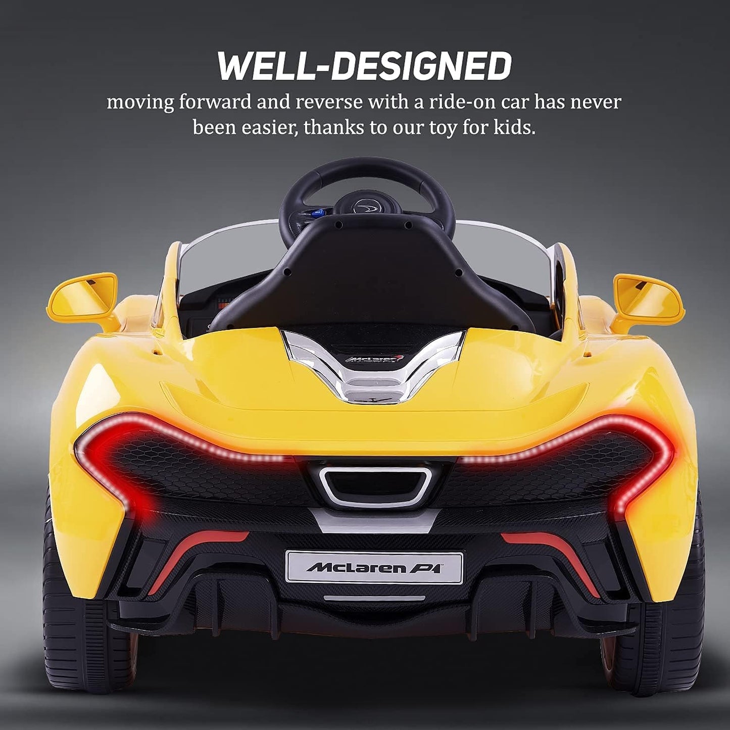 Baybee McLaren Ride-On Car – Royal Yellow Dual Battery