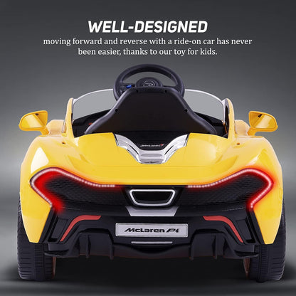 Baybee McLaren Ride-On Car – Royal Yellow Dual Battery
