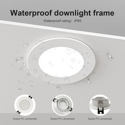 GY Recessed Spotlight Frame GU10 IP65 Waterproof Plastic 6-Pack 10 cm