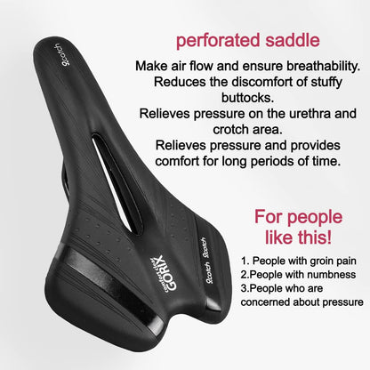 GORIX Bike Saddle Comfortable Cushion with Rail for Mountain and Road Bicycles