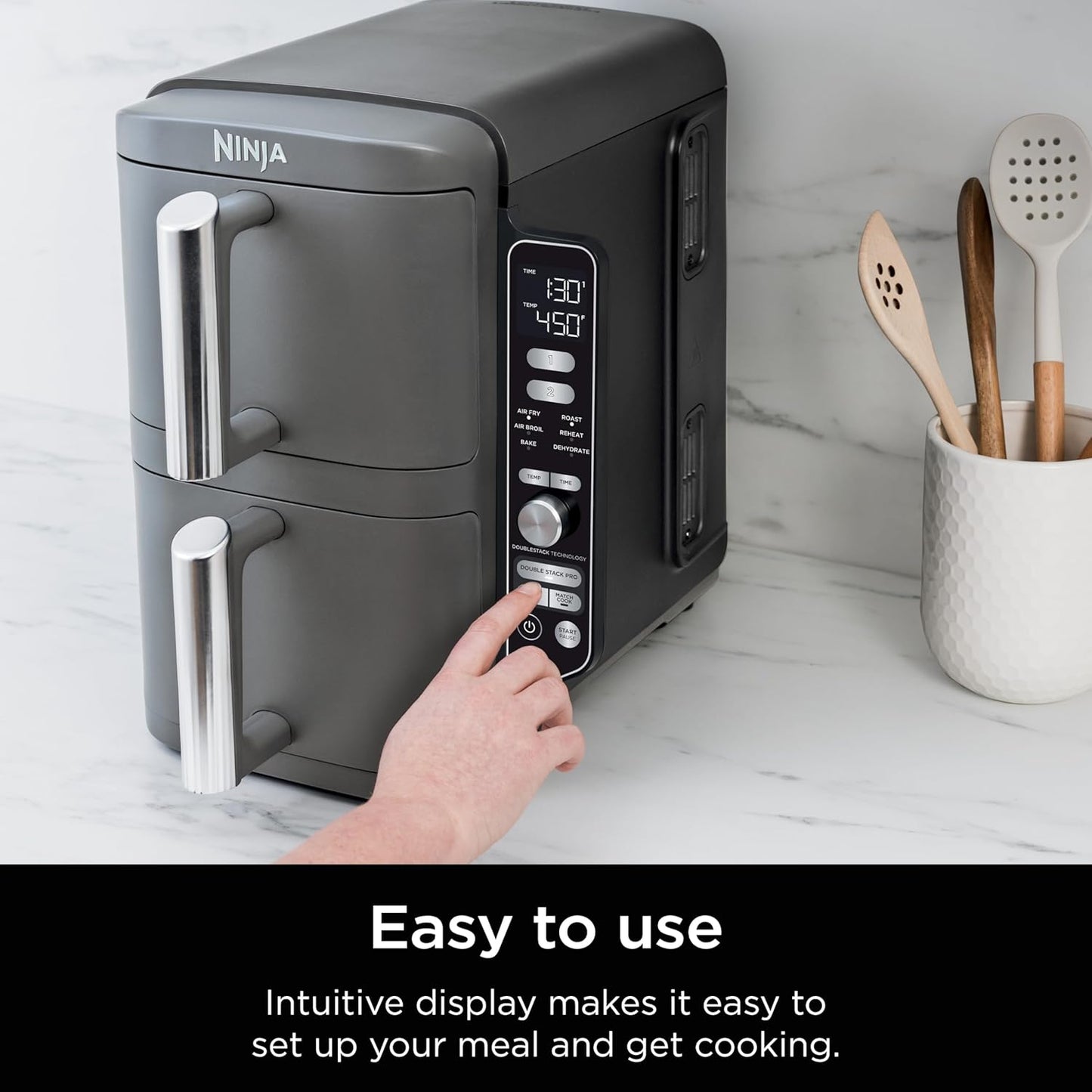 Ninja Double Stack XL Air Fryer: 9.5L Dual Basket, 6-in-1 Cooking Functions