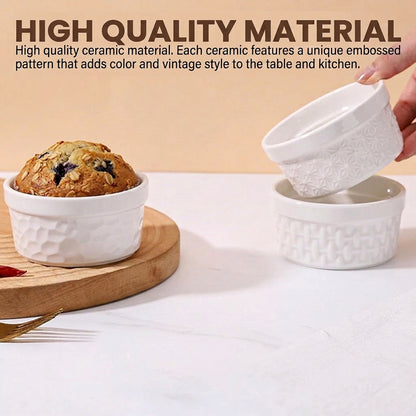 BAIFULAI Ceramic Creme Brulee Bowls Set of 6 230ml