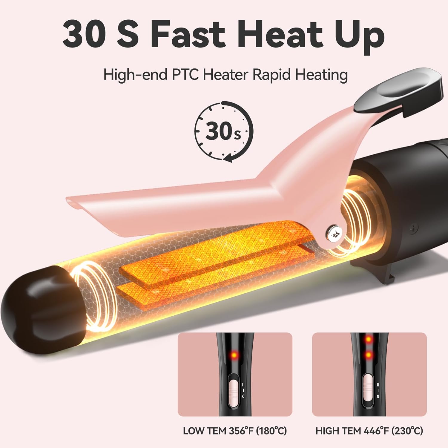 MAX-T 5-in-1 Interchangeable Curling Wand Set with Ceramic Tourmaline Barrels