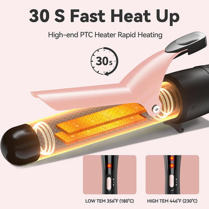 MAX-T 5-in-1 Interchangeable Curling Wand Set with Ceramic Tourmaline Barrels