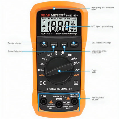 PEAKMETER PM8233 Handheld Digital Multimeter EC-PM8233D