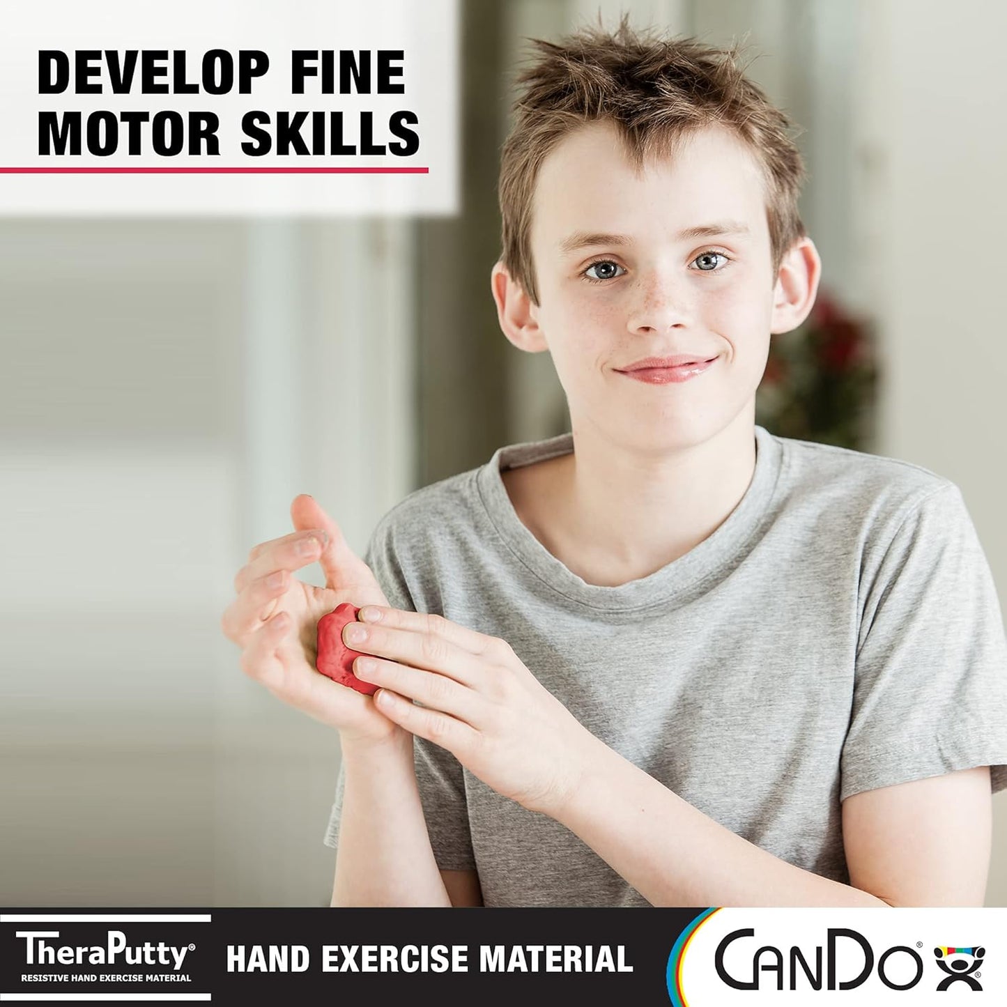 Cando Red Light TheraPutty 4oz Hand Therapy Putty for Strength and Stress Relief