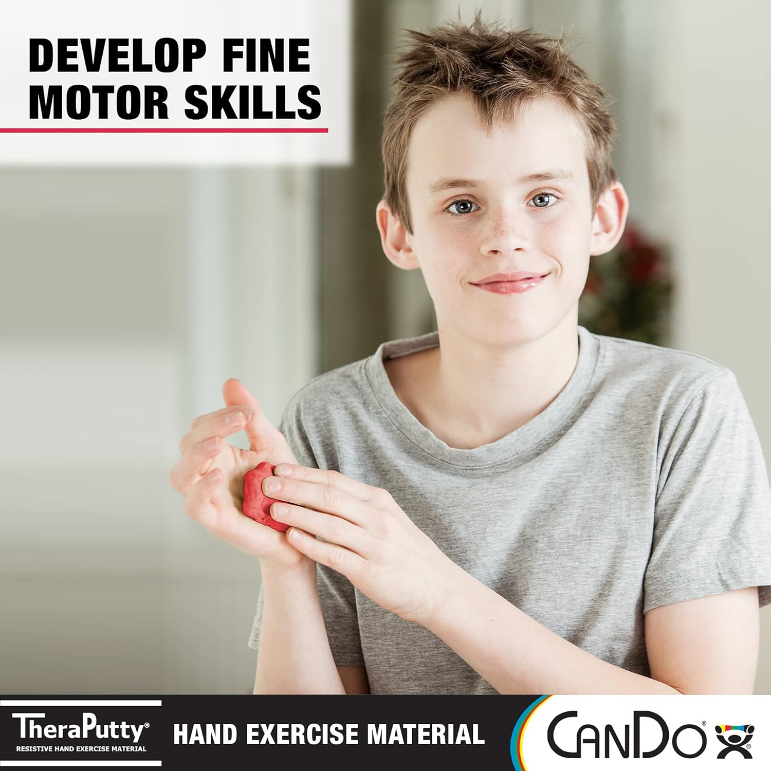 Cando Red Light TheraPutty 4oz Hand Therapy Putty for Strength and Stress Relief