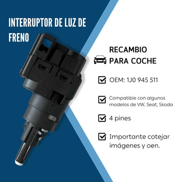 AUTOZOCO 4-Pin Brake Light Switch for VW, Seat, Skoda - Gomix Brands Outlet