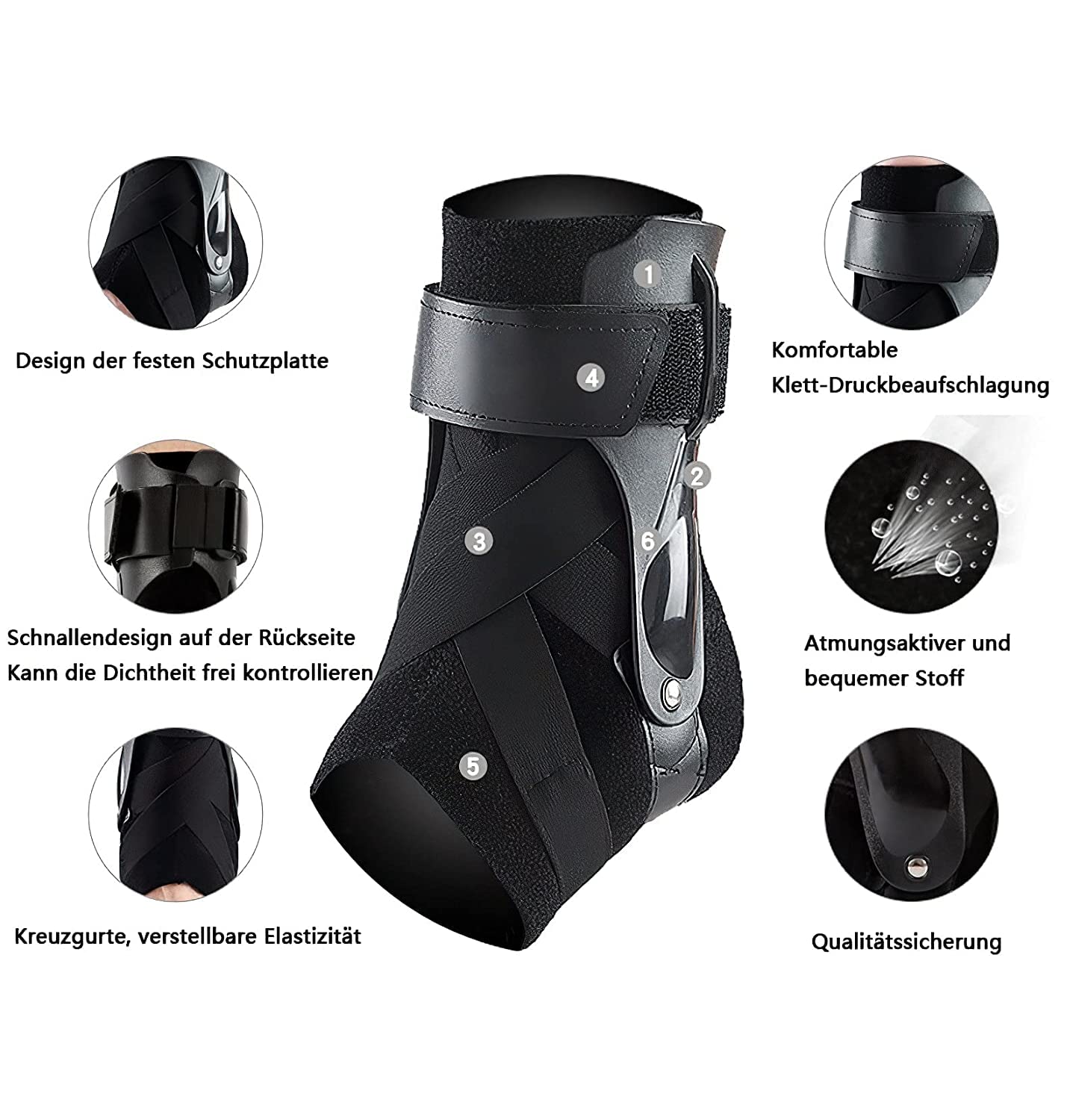 Premium Ankle Support Brace with Stabilizers for Injury Recovery and Pain Relief