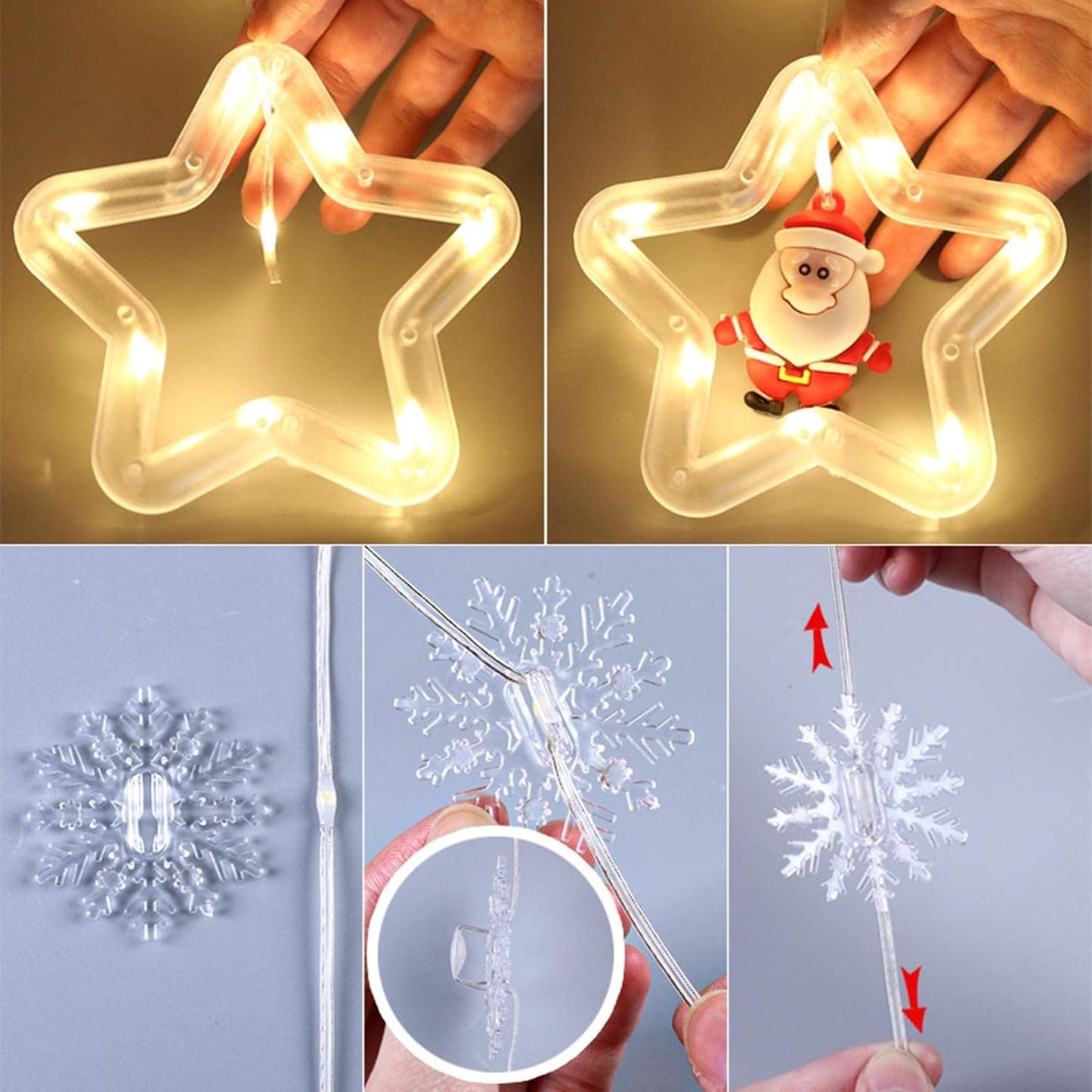 CALANDIS Christmas String Lights 10 LED Acrylic Pendants 3 m Warm White