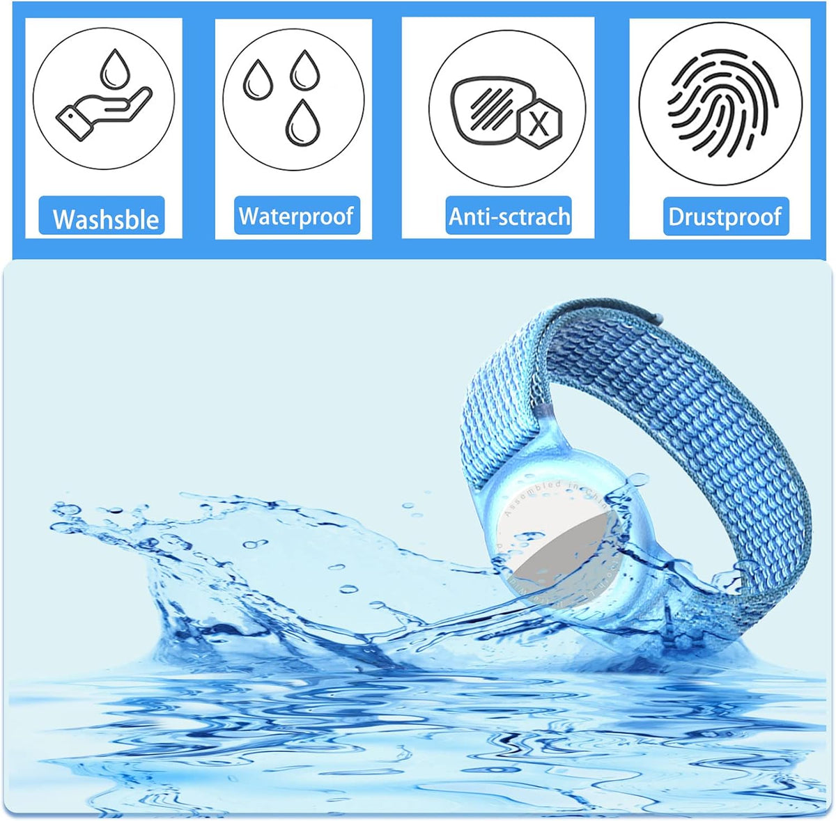 Dingfeiyu Anti-Scratch GPS AirTag Wristband 2 Pcs