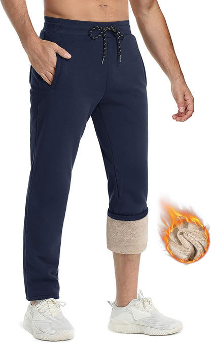 TACVASEN Men's Warm Sherpa Lined Fleece Winter Sweatpants Heavyweight Thermal Joggers