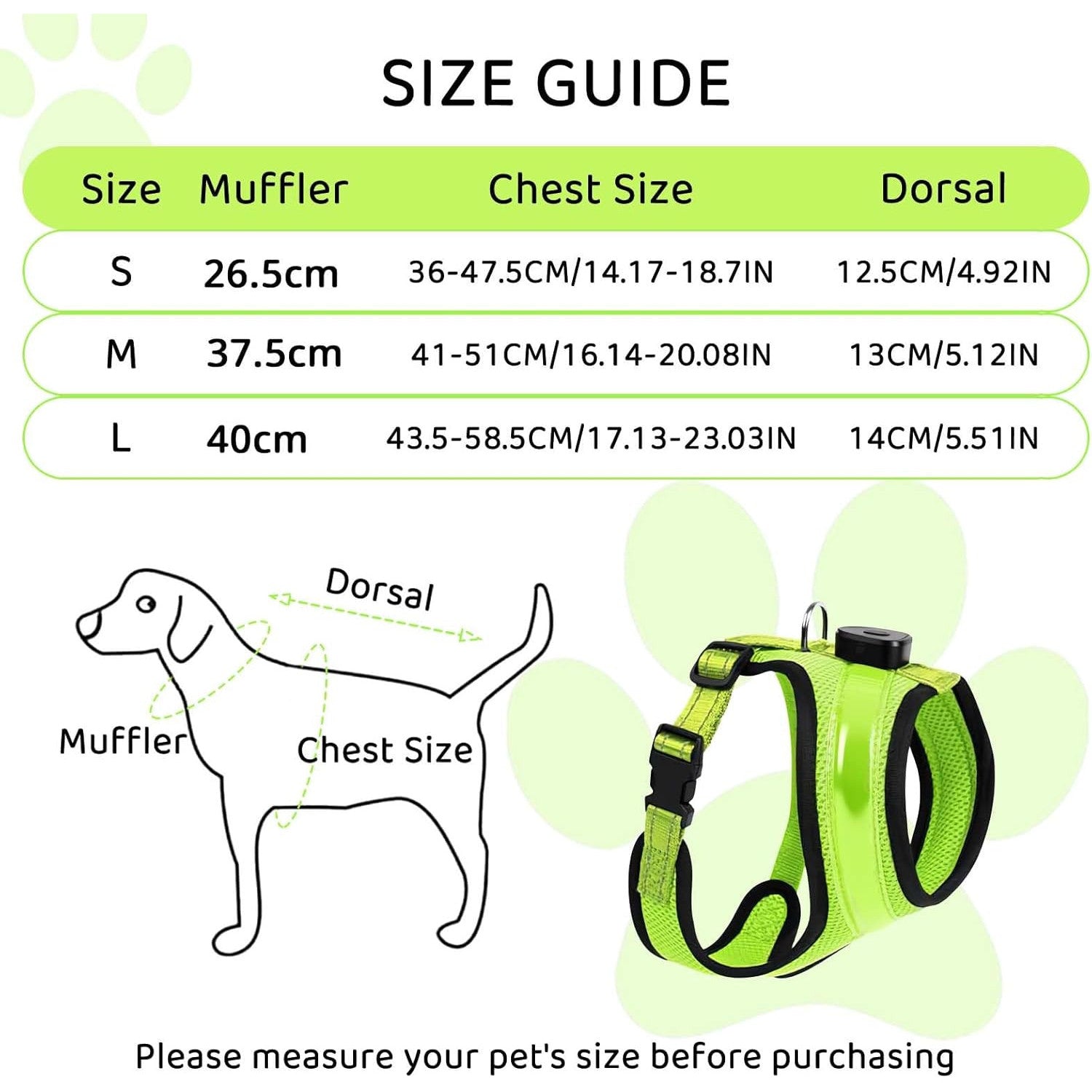 Fancysky Luminous Rechargeable LED Dog Harness for Enhanced Night Safety