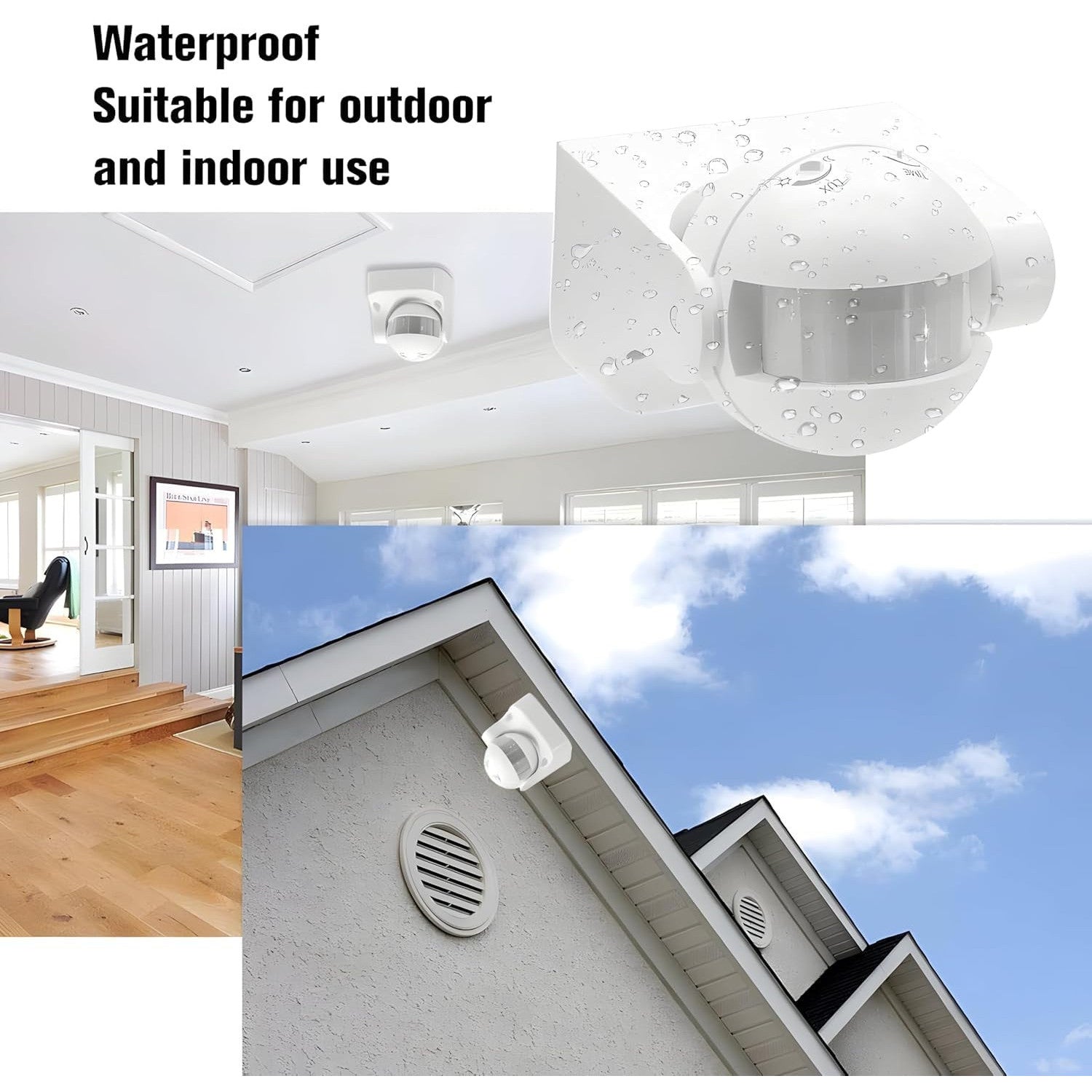 Real Instruments 180° Wall‑Mount PIR Motion Sensor Switch, Adjustable Light