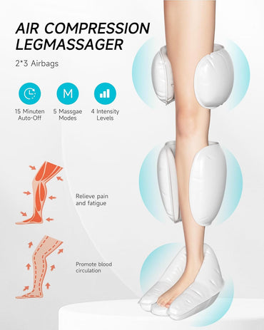 ALLJOY Heated Leg Massager with Compression, 5 Modes, 4 Intensities