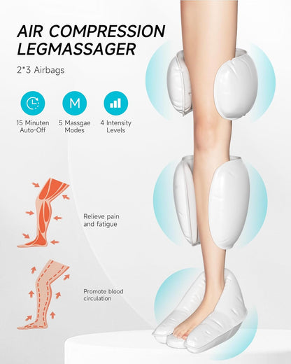 ALLJOY Heated Leg Massager with Compression, 5 Modes, 4 Intensities