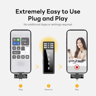 UNBRAN Wireless Lavalier Clip‑On Mic for iPhone & Android