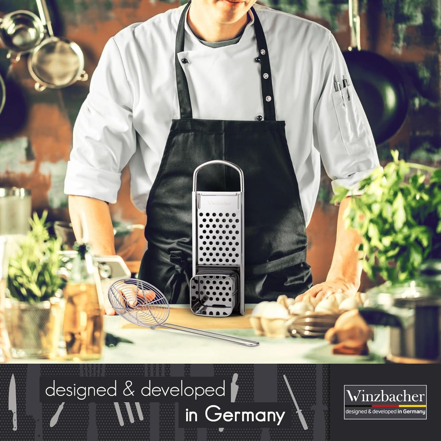 Stainless Steel Spaetzle Slicer + Ladle – 16‑30 cm Pot Diameter, Dishwasher Safe, Rustproof