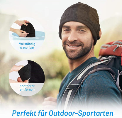 HANPURE Unisex Bluetooth Beanie Hat Black