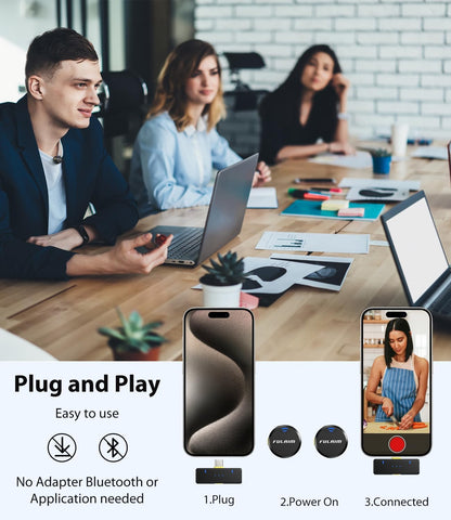 FULAIM X3 Ultra‑Compact Wireless Lavalier Mic with Noise‑Cancel
