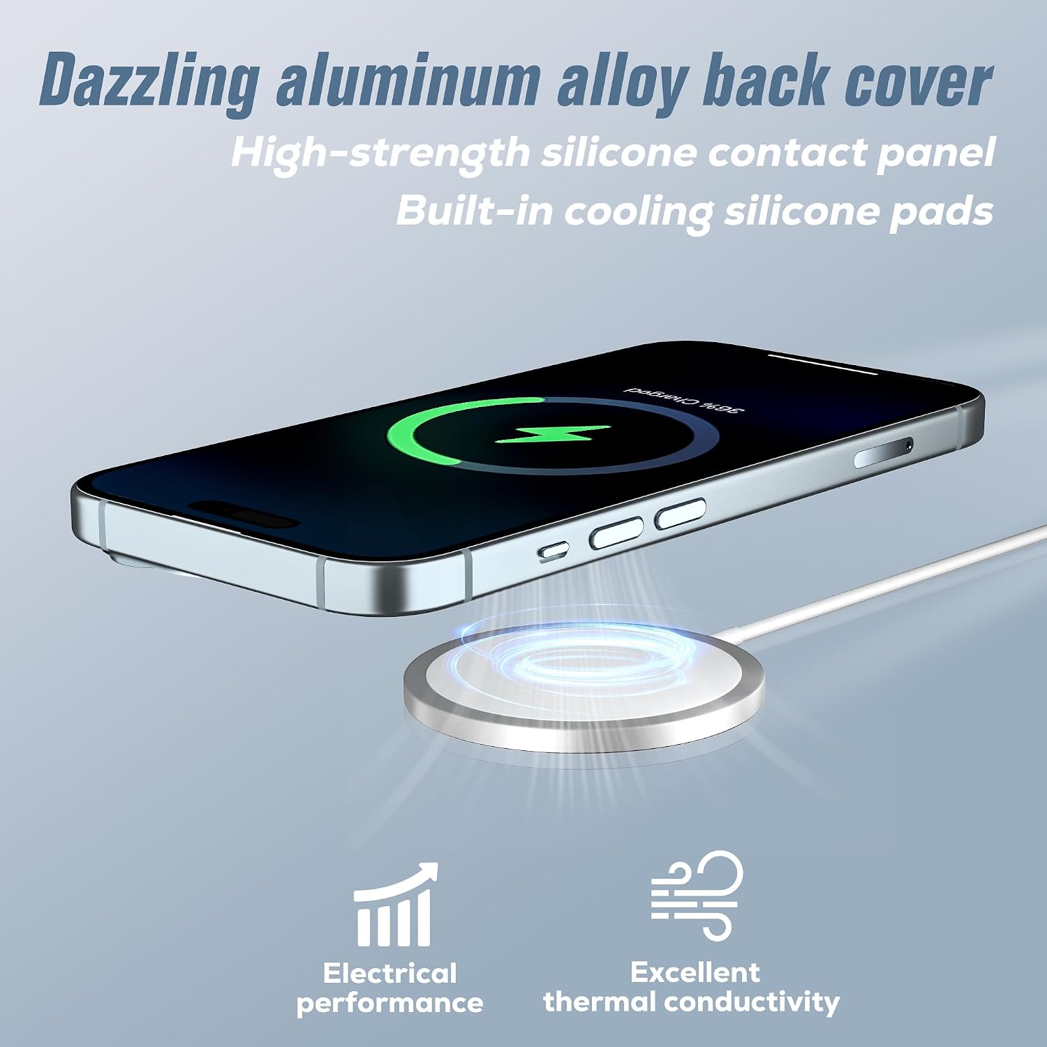 Hoonyer MagEase Magnetic Wireless Charger 15W Mag-Safe Compatible with iPhone 16 15 14 13 12